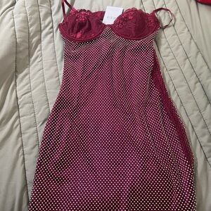 Burgundy sparkle mini dress